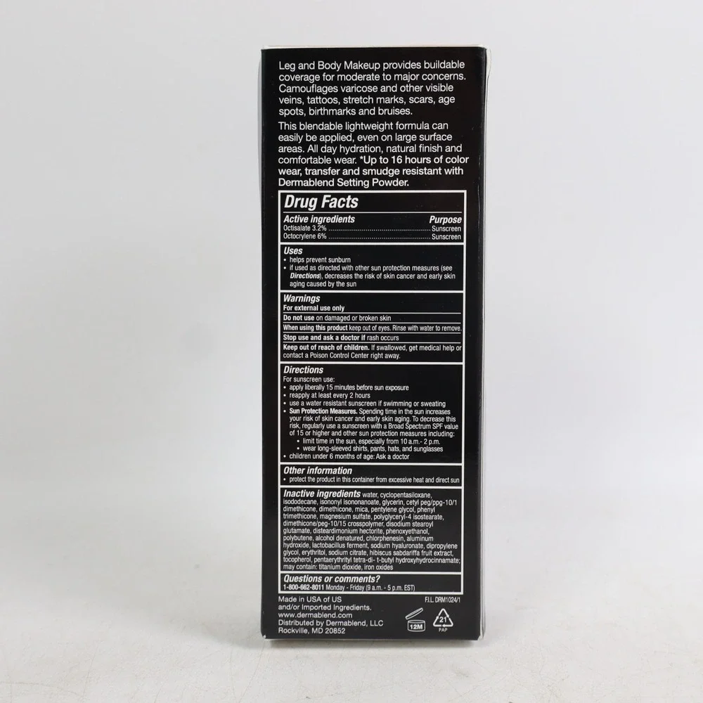 Dermablend Leg and Body Makeup Foundation with SPF 25, 40W Medium Golden